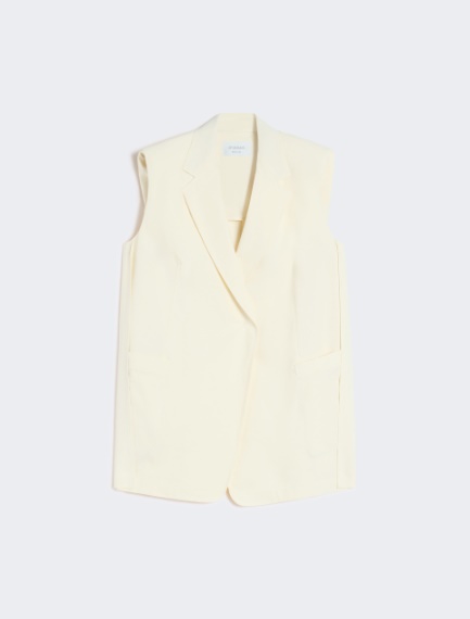 Oversized washed viscose gilet - IVORY - Sportmax - 7