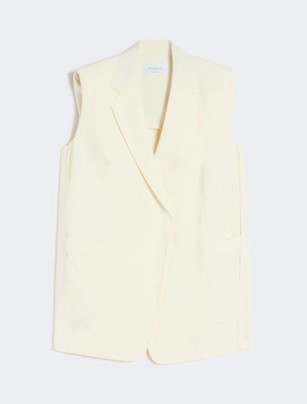 Oversized washed viscose gilet - IVORY - Sportmax - 7