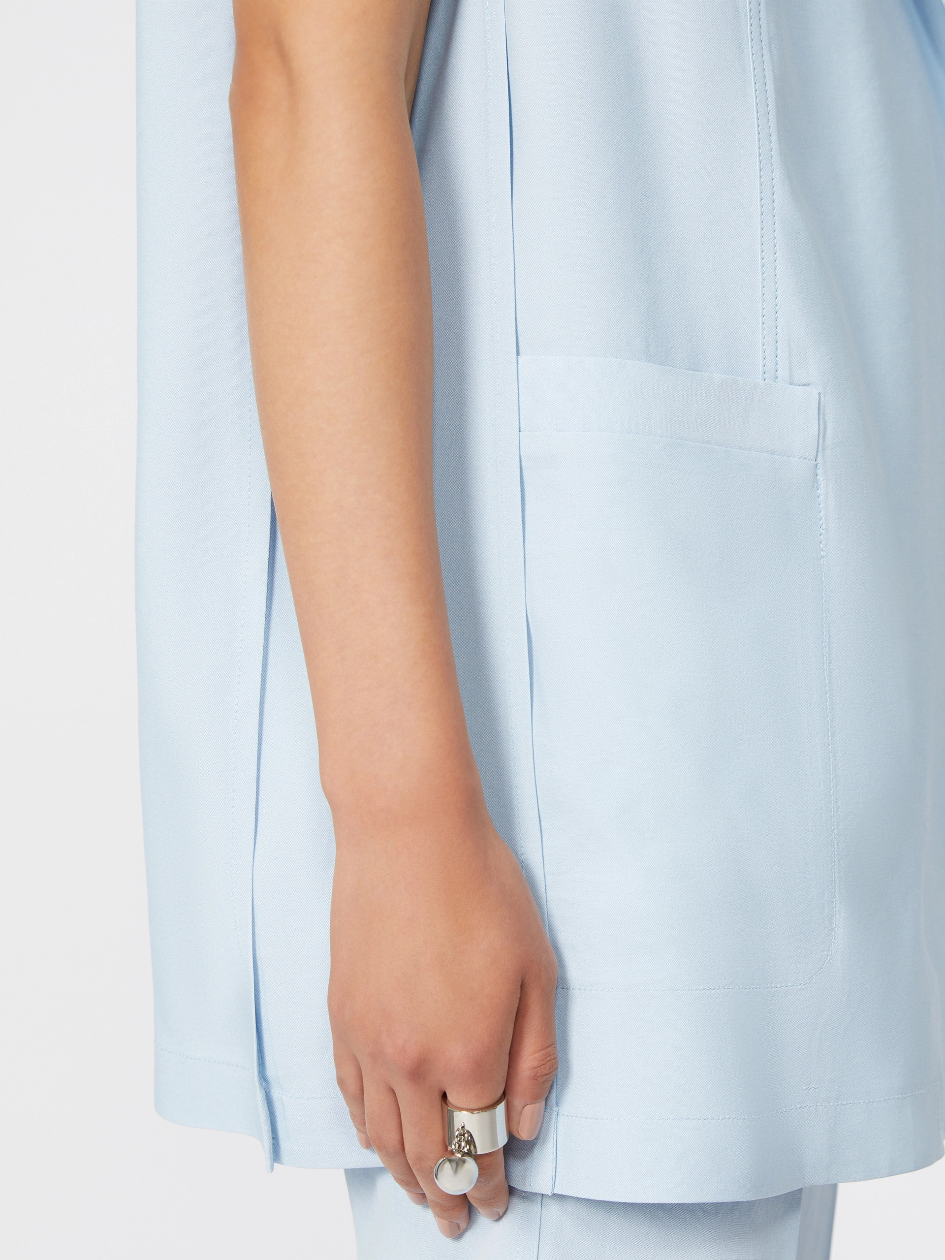 Oversize-Weste aus gewaschener Viskose - AZURBLAU - Sportmax - 6