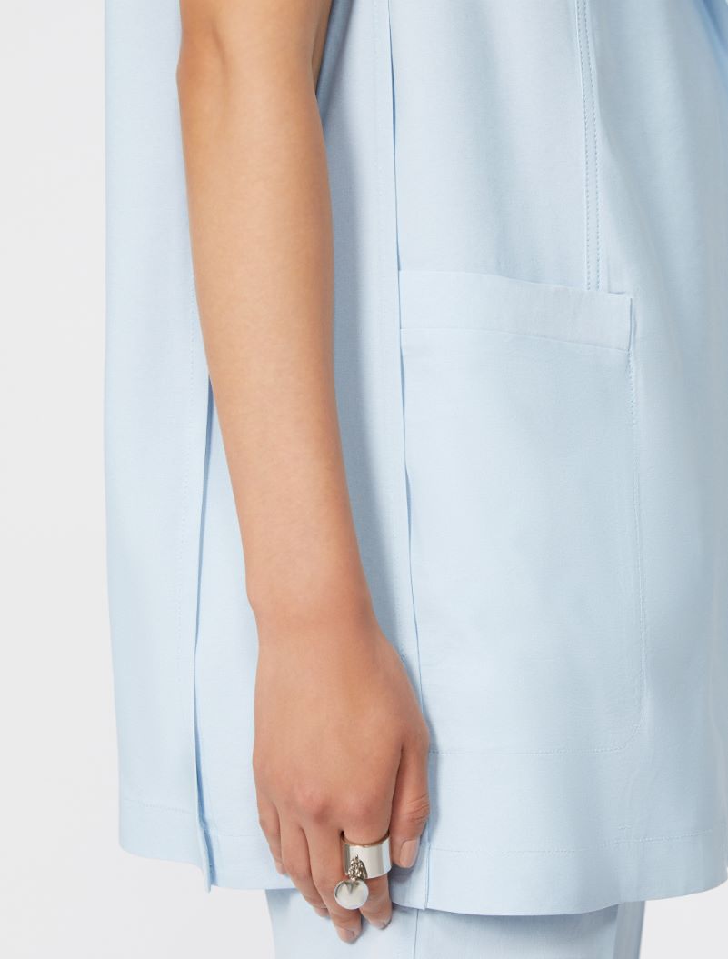 Oversized washed viscose gilet - LIGHT BLUE - Sportmax - 6