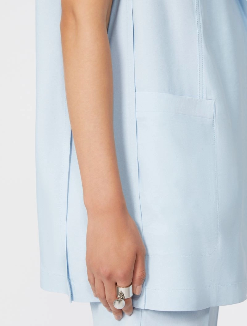 Oversized washed viscose gilet - LIGHT BLUE - Sportmax - 6