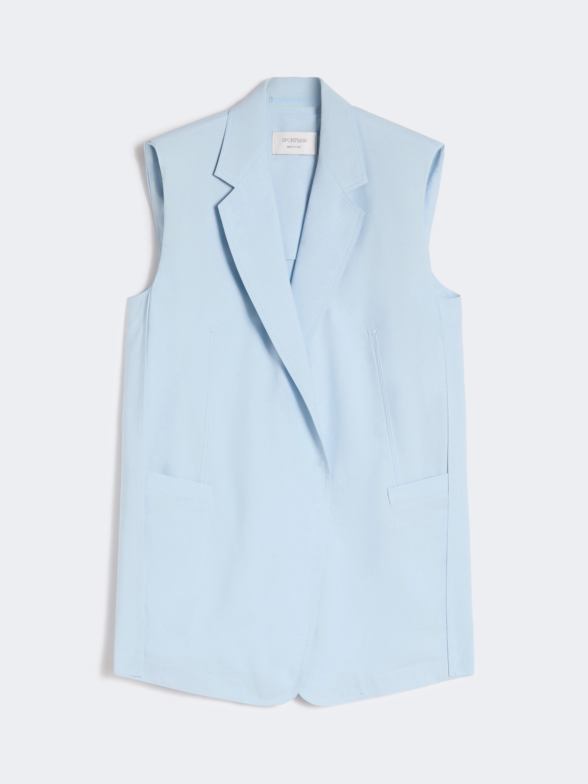 Oversize-Weste aus gewaschener Viskose - AZURBLAU - Sportmax - 7