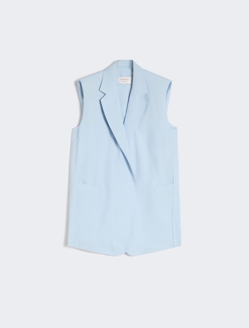Oversized washed viscose gilet - LIGHT BLUE - Sportmax - 8