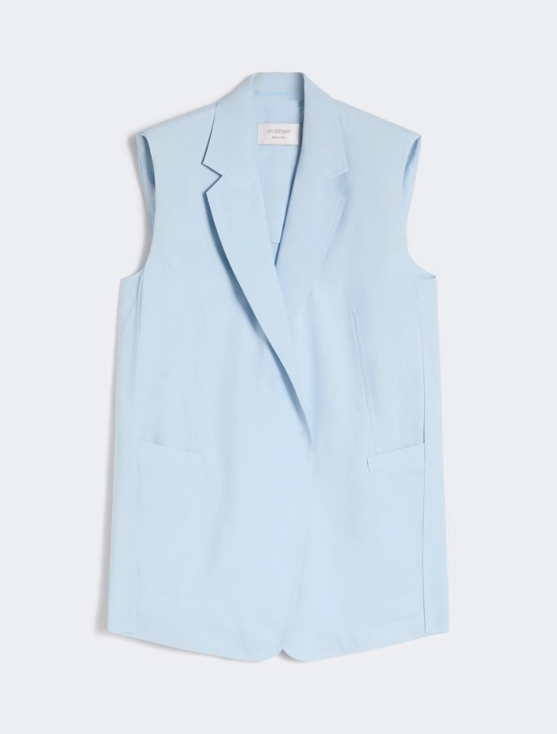 Oversized washed viscose gilet - LIGHT BLUE - Sportmax - 8