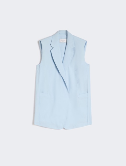 Oversized washed viscose gilet - LIGHT BLUE - Sportmax - 8