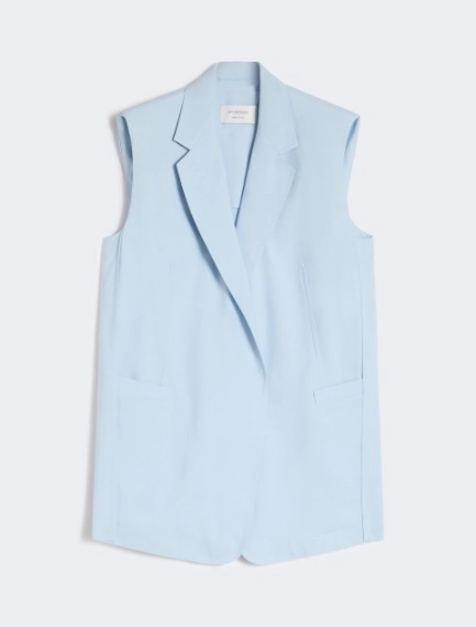 Oversized washed viscose gilet - LIGHT BLUE - Sportmax - 8