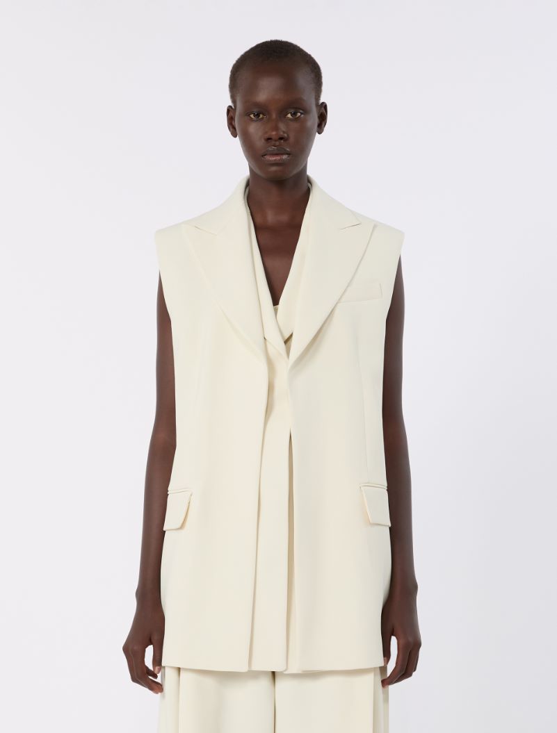Sleeveless stretch viscose two-piece blazer - IVORY - Sportmax - 2