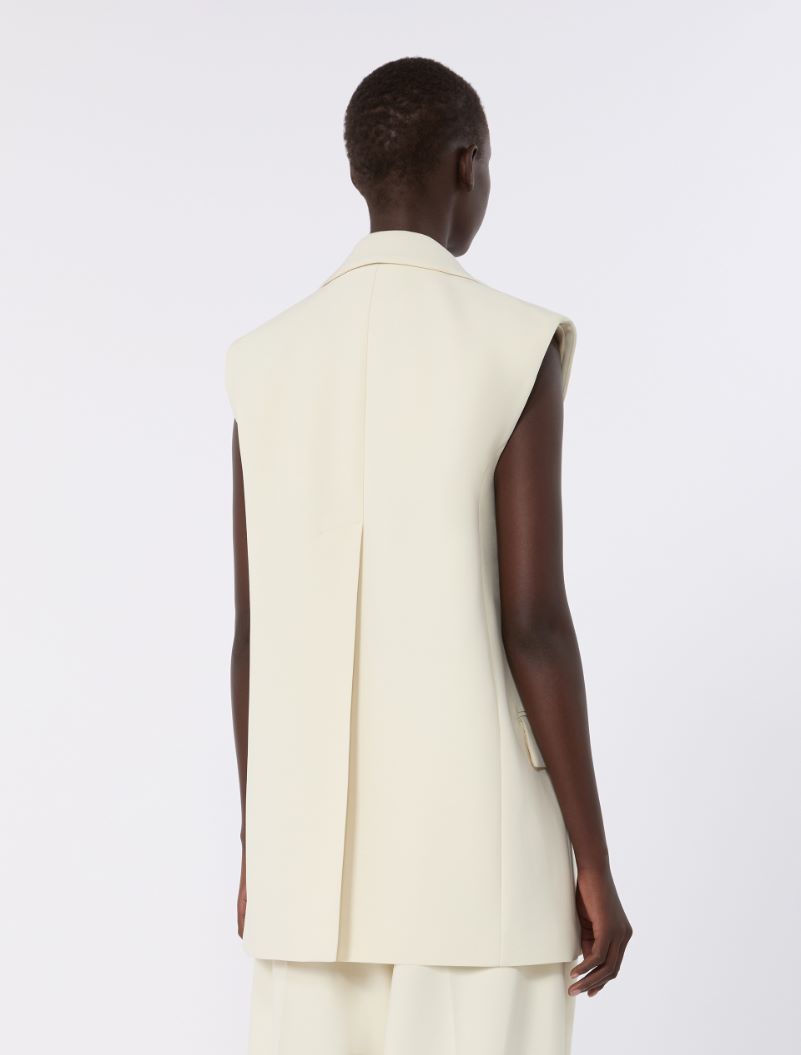Sleeveless stretch viscose two-piece blazer - IVORY - Sportmax - 3