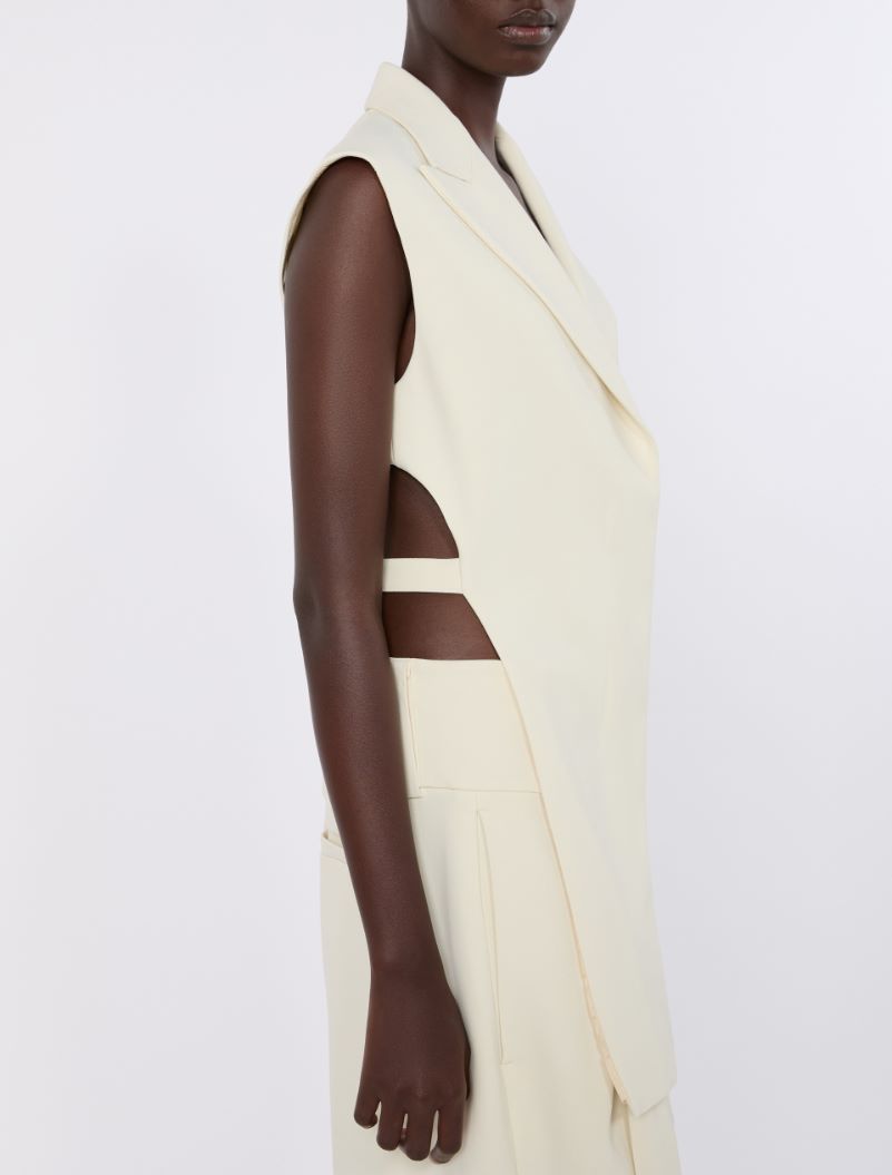 Sleeveless stretch viscose two-piece blazer - IVORY - Sportmax - 5
