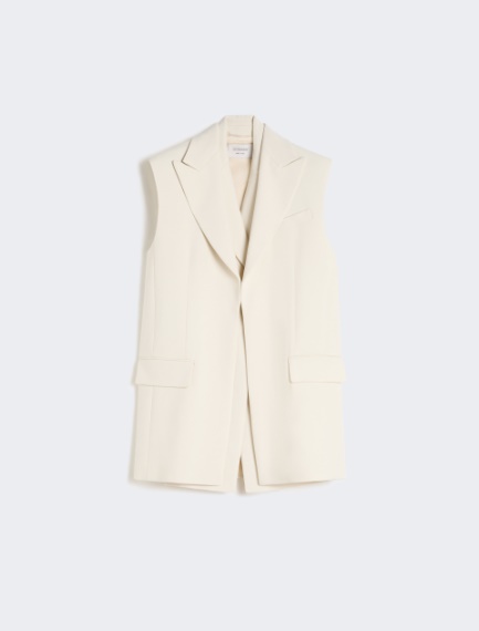 Sleeveless stretch viscose two-piece blazer - IVORY - Sportmax
