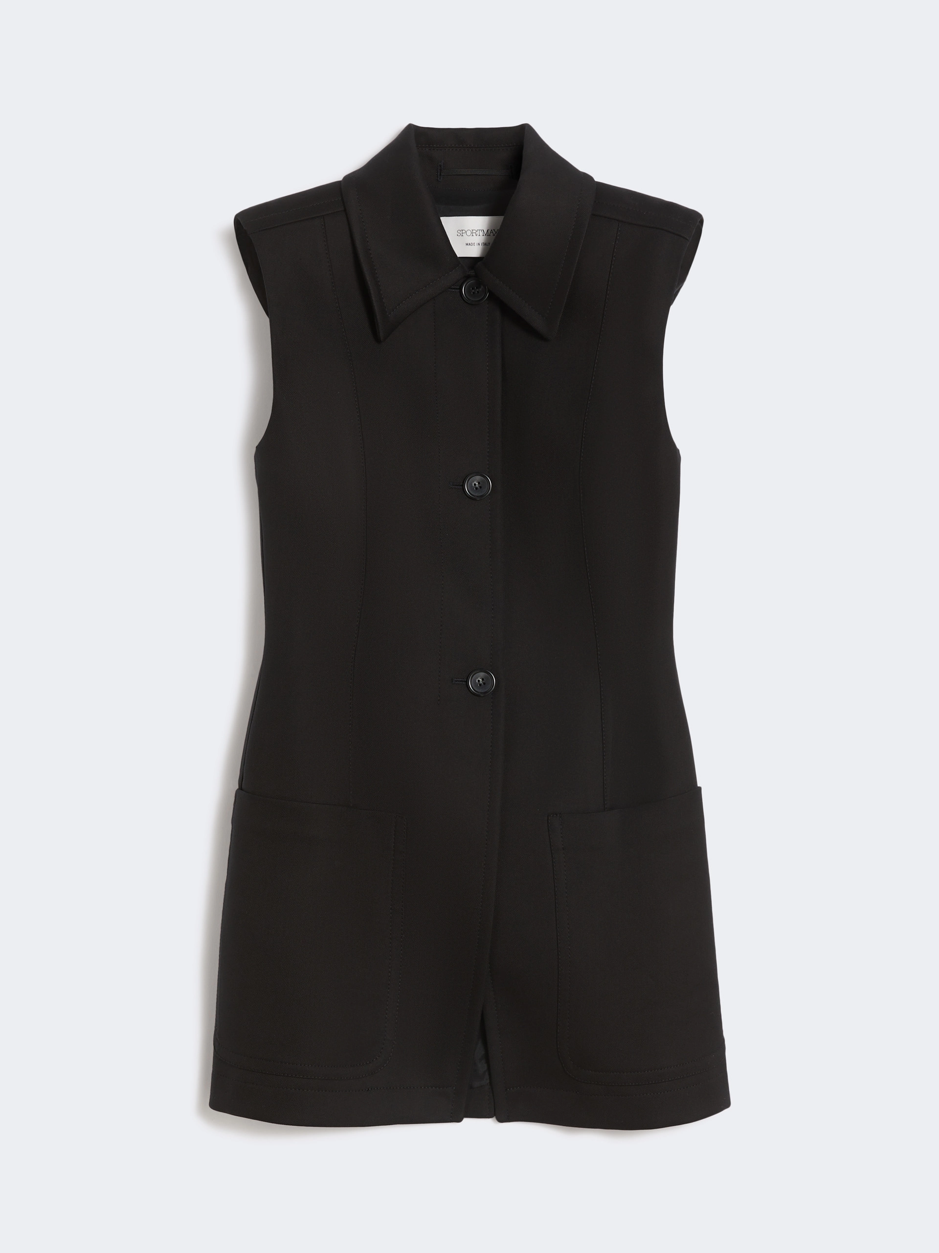 Sleeveless fitted gabardine blazer - BLACK - Sportmax - 6