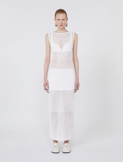 Long stretch viscose dress - WHITE - Sportmax - 2