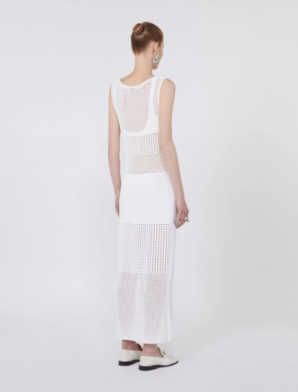 Long stretch viscose dress - WHITE - Sportmax - 3