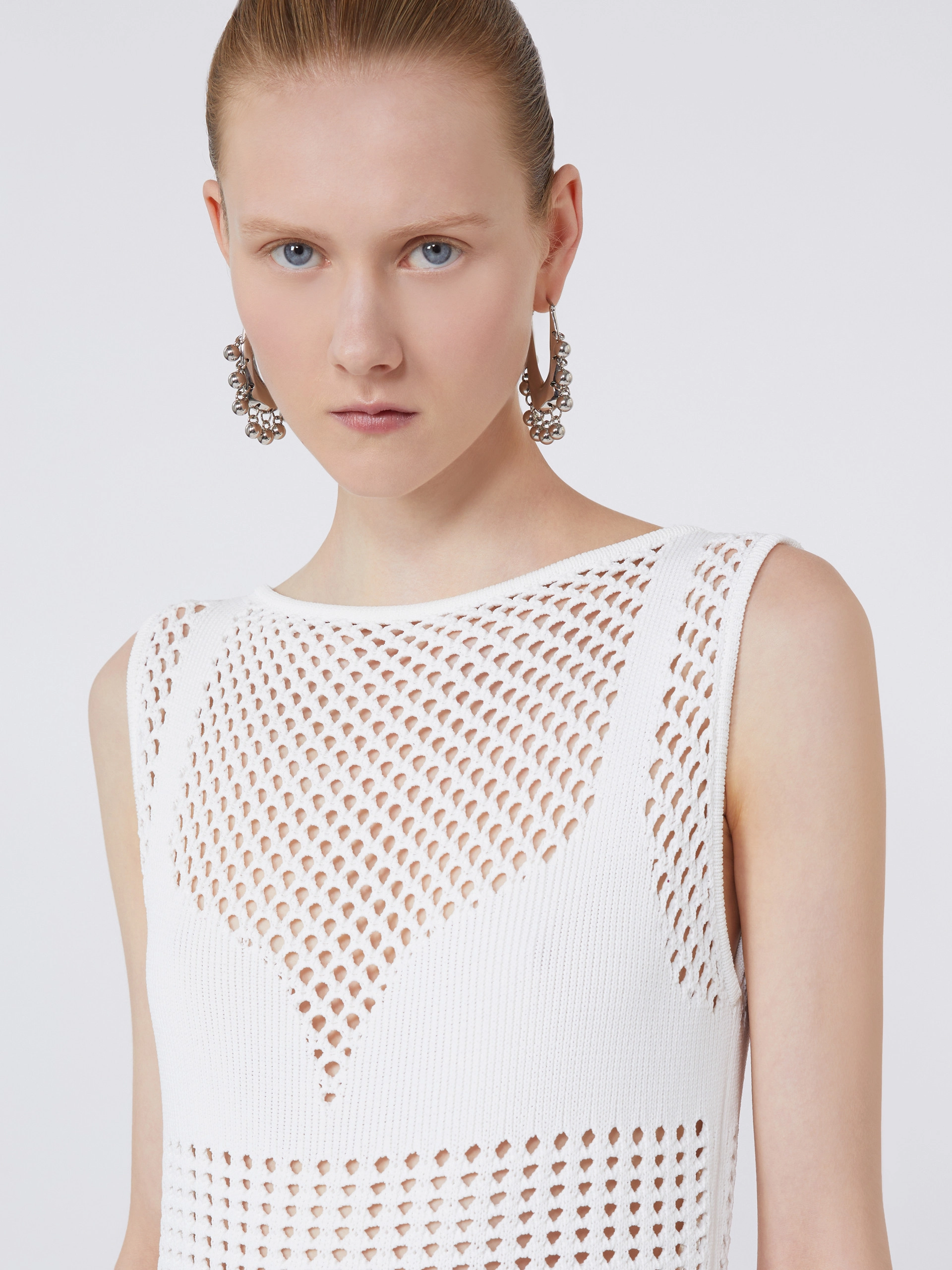 Long stretch viscose dress - WHITE - Sportmax - 4