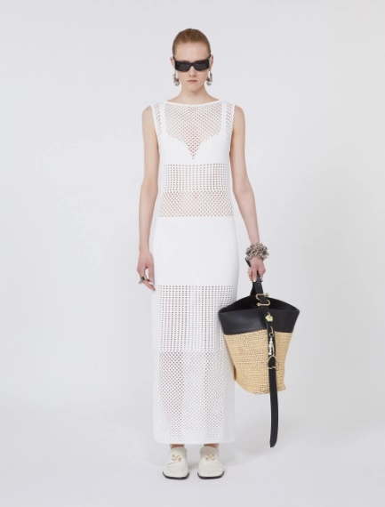 Long stretch viscose dress - WHITE - Sportmax - 1