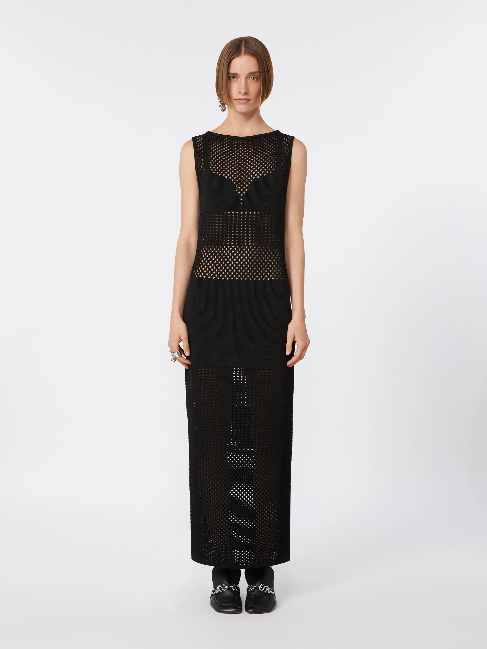 Long stretch viscose dress - BLACK - Sportmax - 2