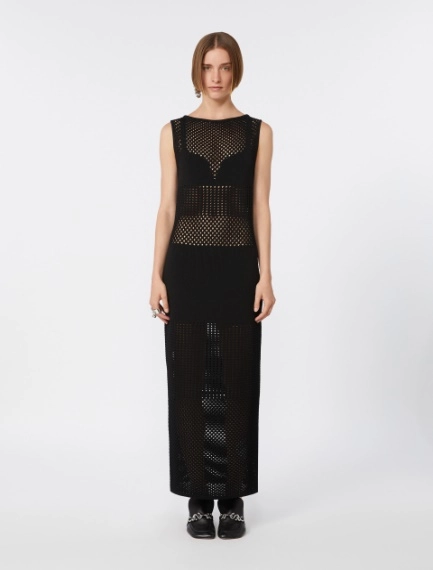 Long stretch viscose dress - BLACK - Sportmax - 2