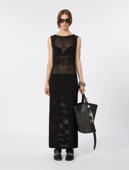 Long stretch viscose dress - BLACK - Sportmax - 1