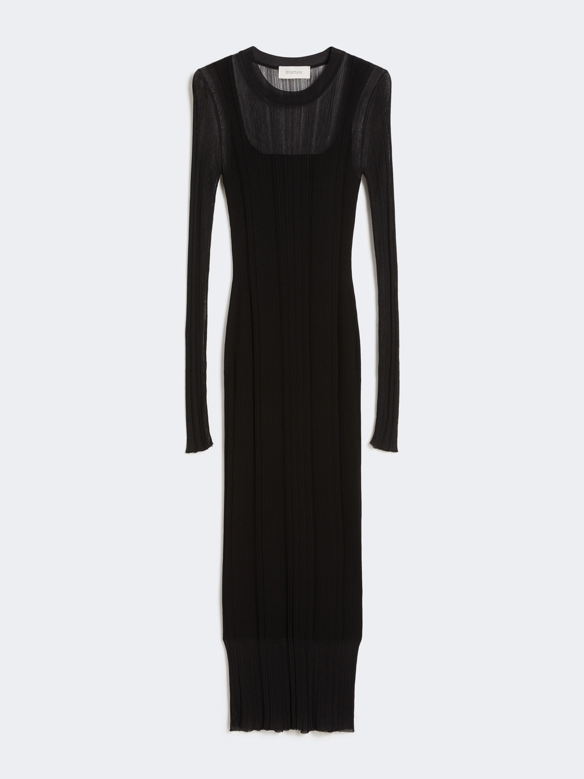 Short-sleeved stretch viscose dress - BLACK - Sportmax - 4
