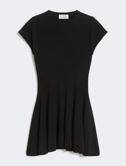 Knit dress, fitted at the waist - BLACK - Sportmax