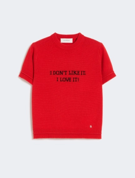 Wool and cashmere-knit T-shirt - RED - Sportmax