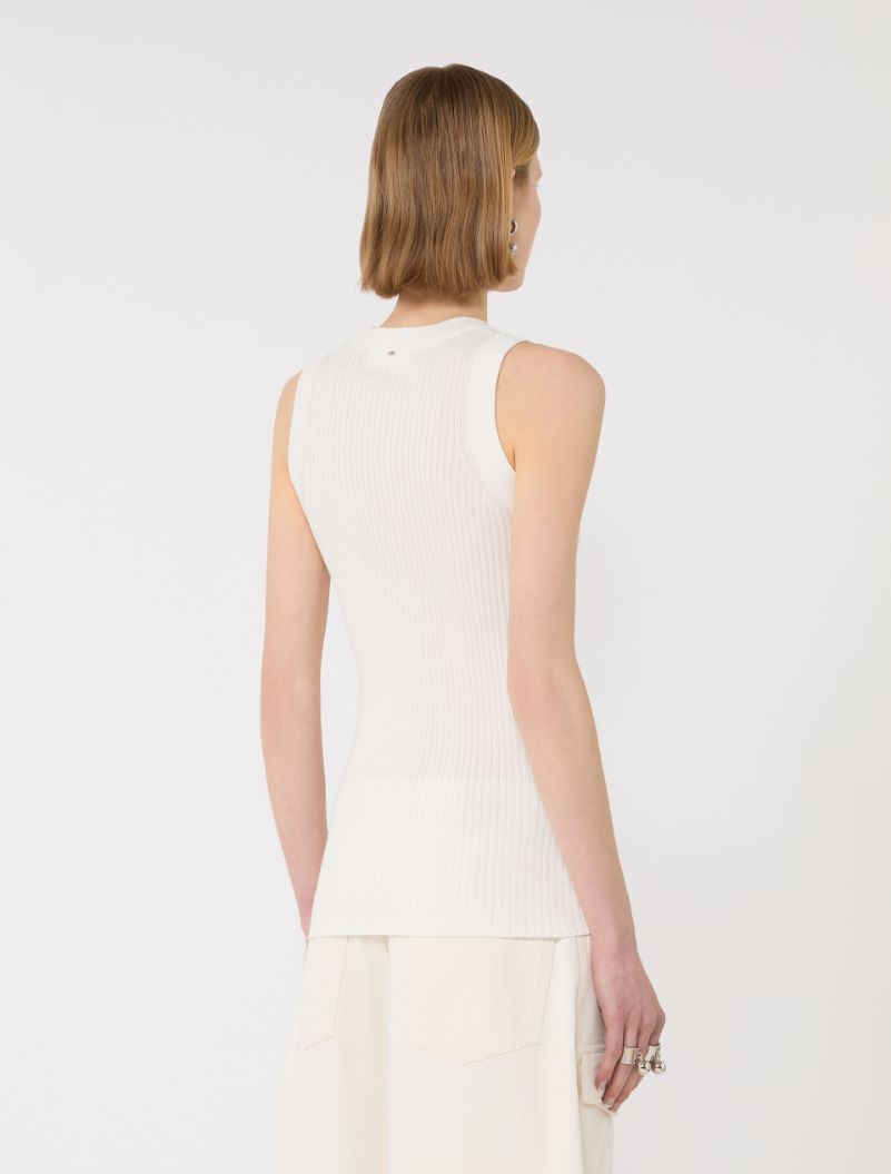 Cotton vest top - WHITE - Sportmax - 3