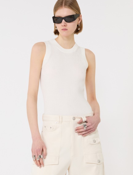 Cotton vest top - WHITE - Sportmax