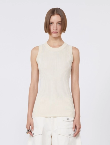 Cotton vest top - ECRU - Sportmax - 2