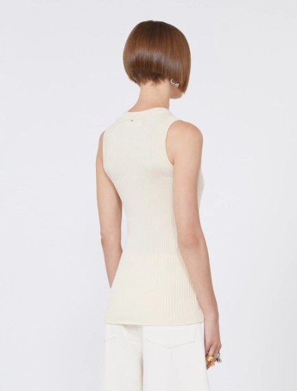 Cotton vest top - ECRU - Sportmax - 3