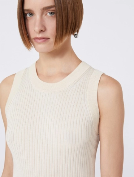 Cotton vest top - ECRU - Sportmax - 5