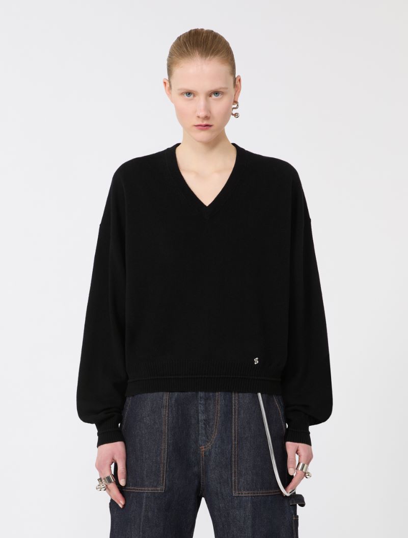 Relaxed-fit wool and cashmere sweater - BLACK - Sportmax - 2