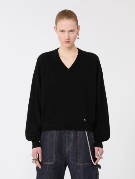 Relaxed-fit wool and cashmere sweater - BLACK - Sportmax - 2