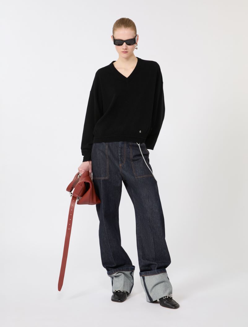 Relaxed-fit wool and cashmere sweater - BLACK - Sportmax