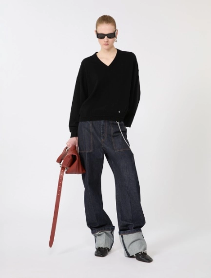 Relaxed-fit wool and cashmere sweater - BLACK - Sportmax - 1