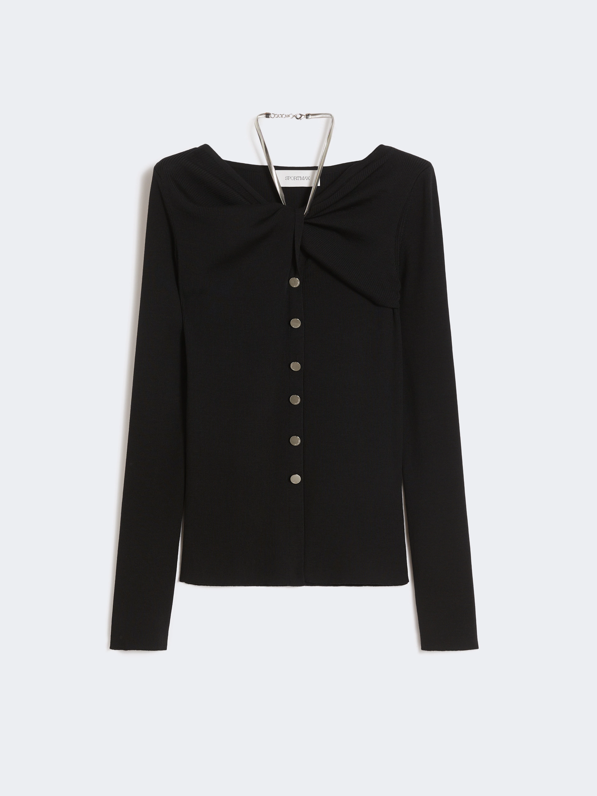 Wool cardigan with chain - BLACK - Sportmax - 6
