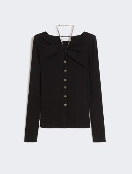 Cardigan in lana con catena - NERO - Sportmax