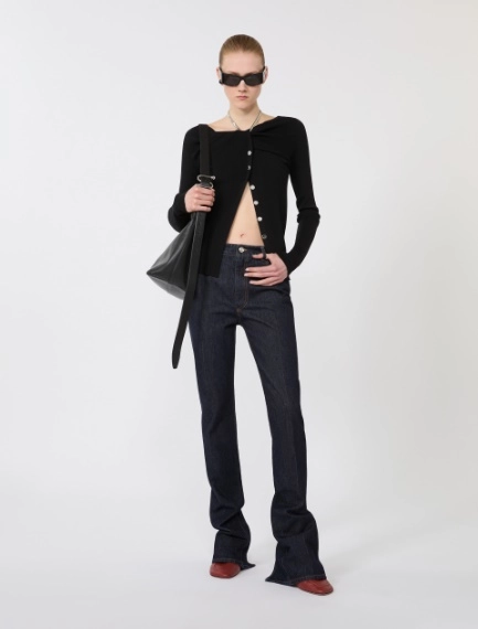 Wool cardigan with chain - BLACK - Sportmax - 1