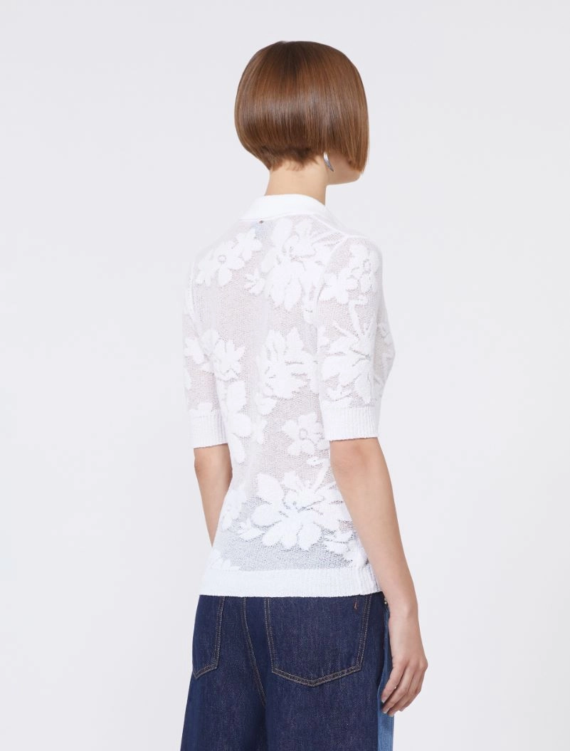 Stretch cotton polo shirt - WHITE - Sportmax - 3