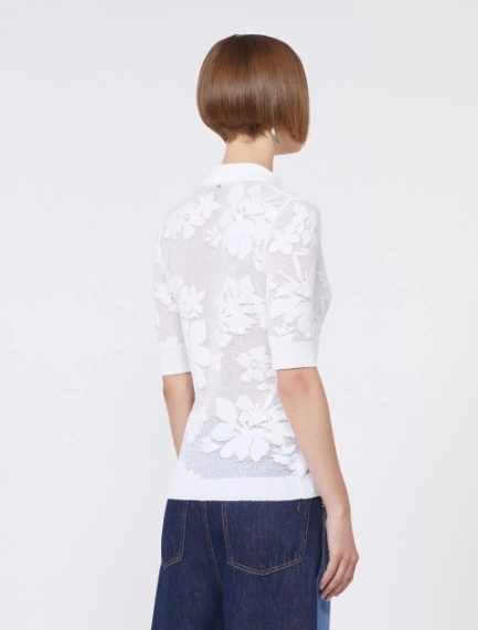 Stretch cotton polo shirt - WHITE - Sportmax - 3