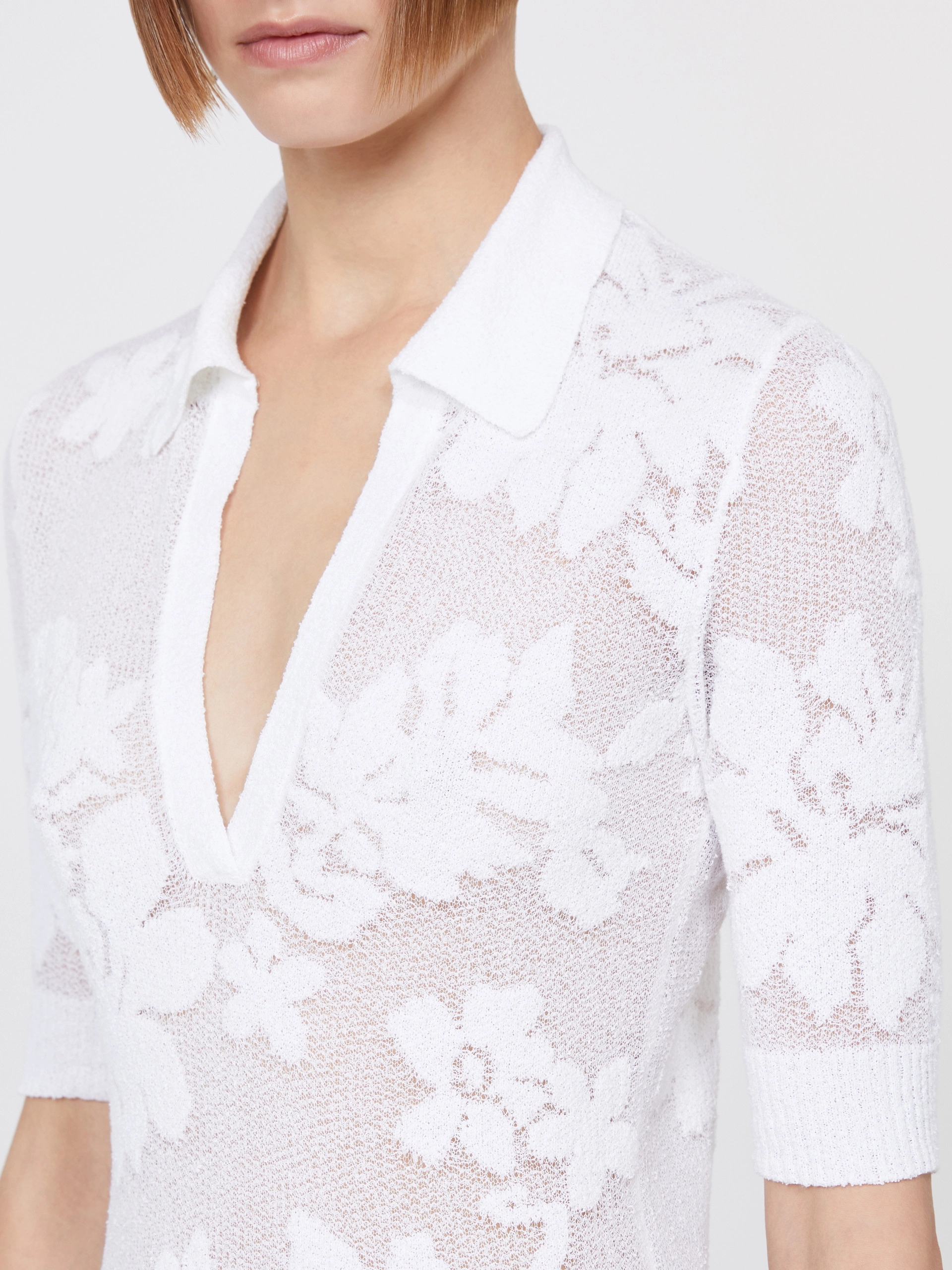 Stretch cotton polo shirt - WHITE - Sportmax - 5