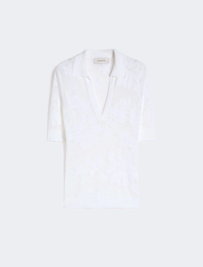 Stretch cotton polo shirt - WHITE - Sportmax - 7