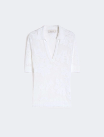 Stretch cotton polo shirt - WHITE - Sportmax