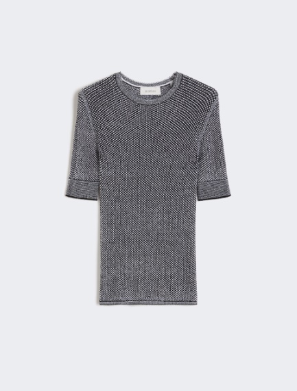 Viscose short-sleeved mesh jumper - WHITE BLACK - Sportmax - 6