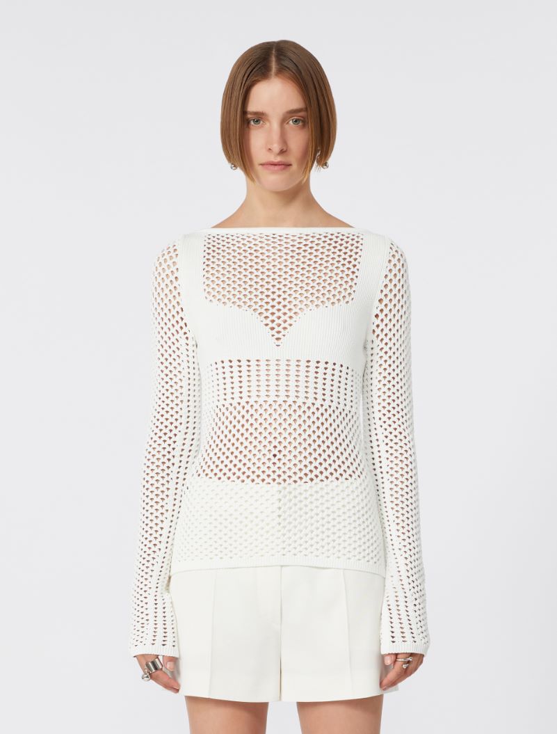 Slim-fit viscose-blend sweater - WHITE - Sportmax - 2
