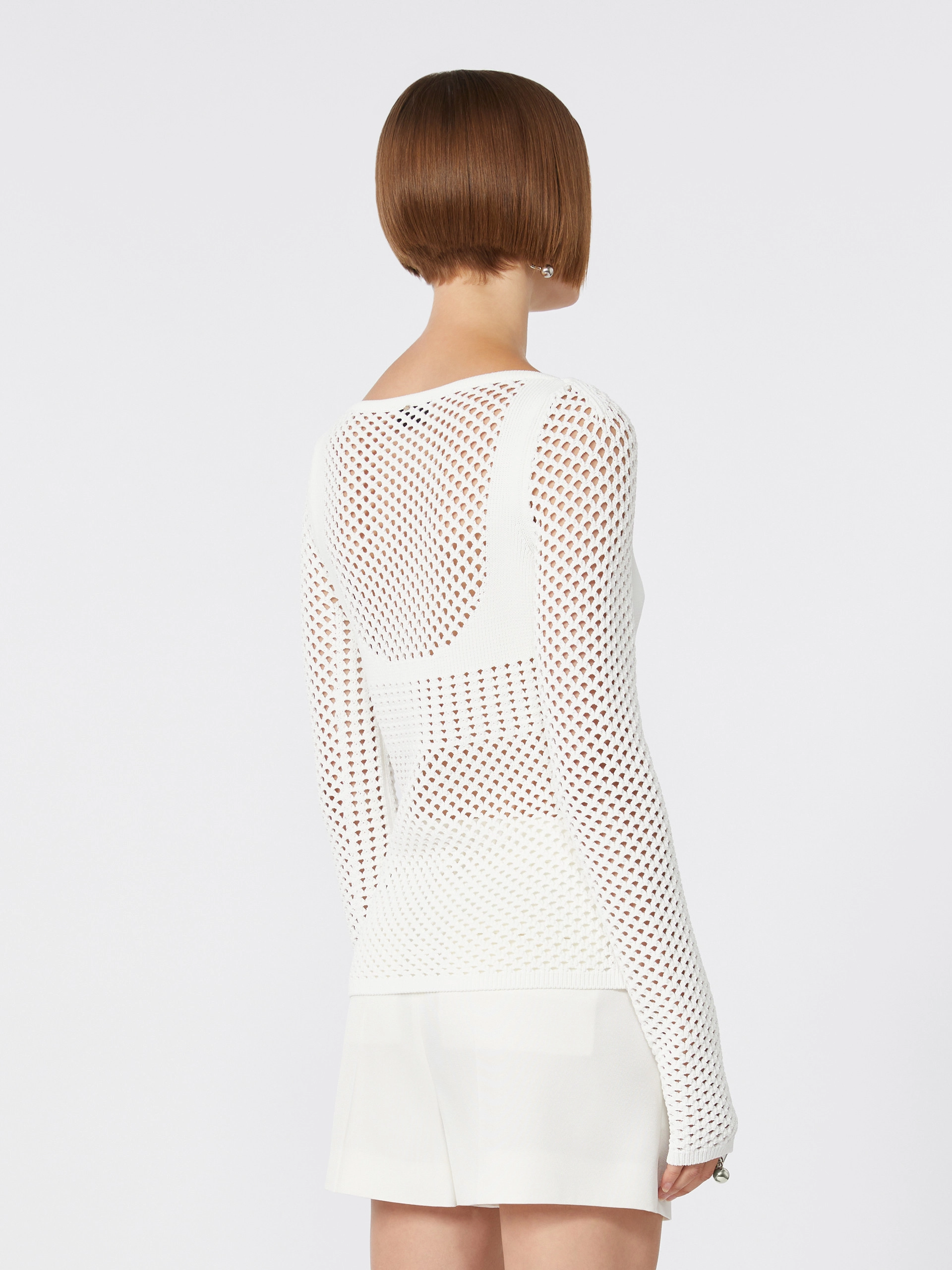 Slim-fit viscose-blend sweater - WHITE - Sportmax - 3