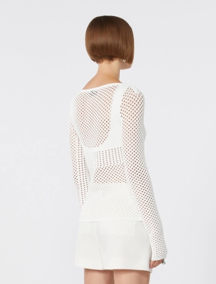 Slim-fit viscose-blend sweater - WHITE - Sportmax - 3