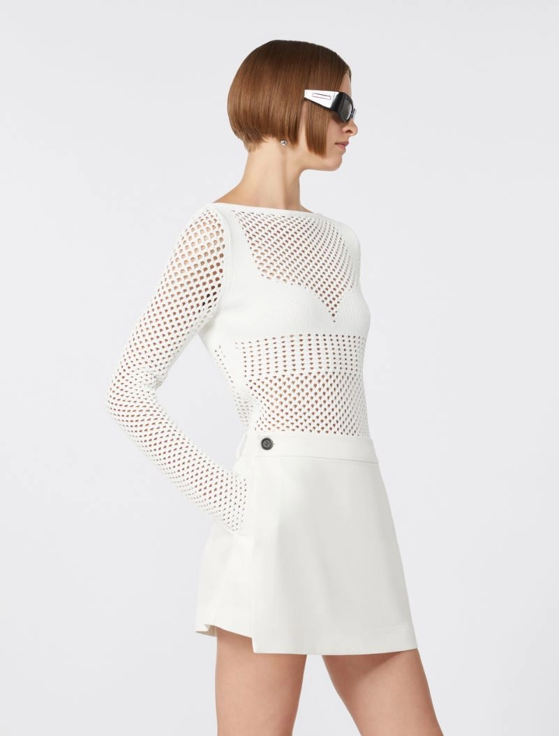 Slim-fit viscose-blend sweater - WHITE - Sportmax - 4