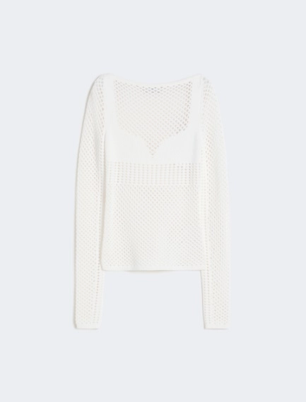 Slim-fit viscose-blend sweater - WHITE - Sportmax