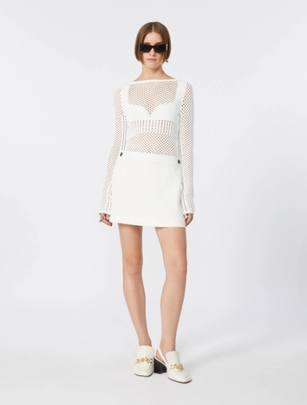Slim-fit viscose-blend sweater - WHITE - Sportmax - 1