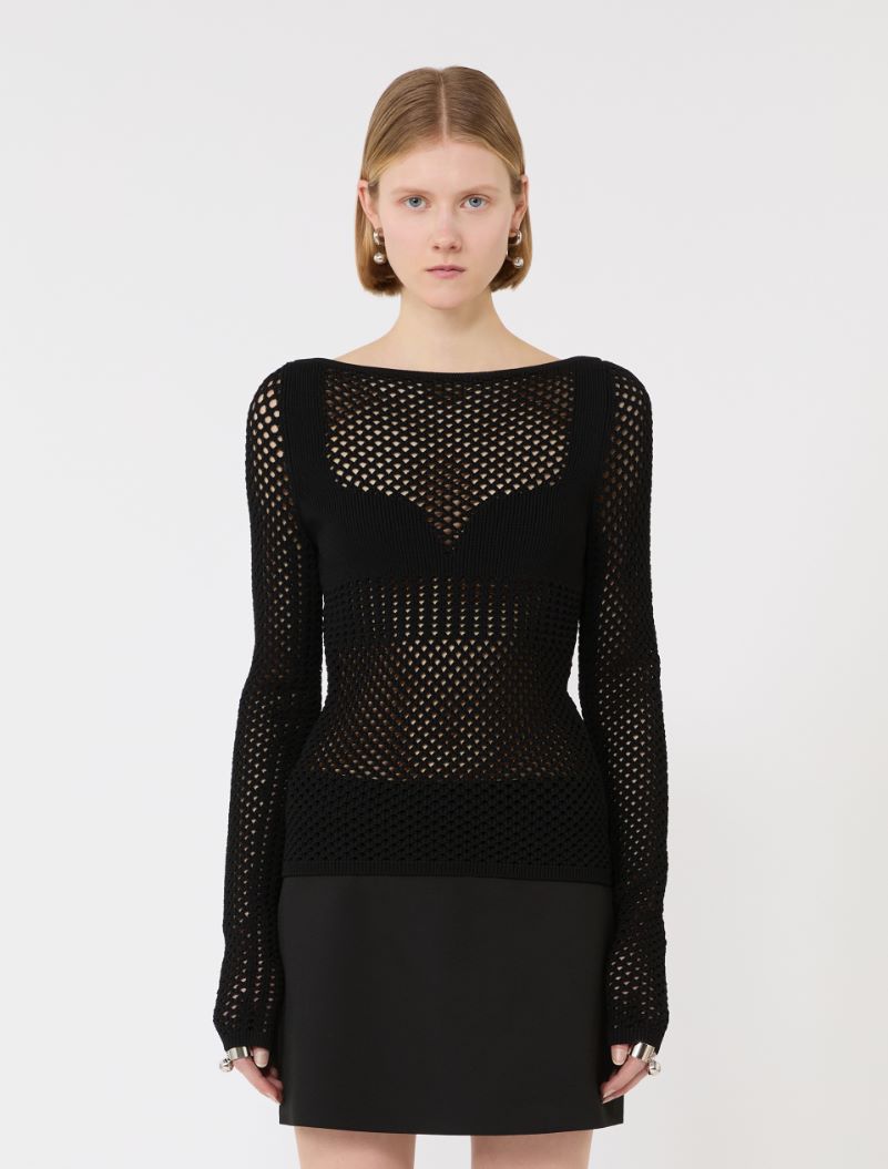 Slim-fit viscose-blend sweater - BLACK - Sportmax - 2